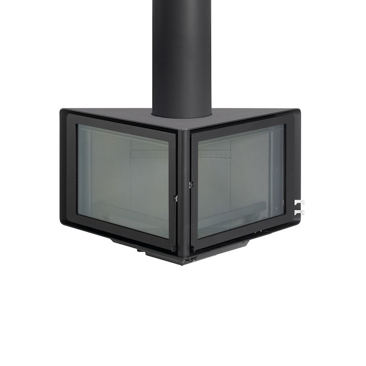 Rocal Vertex Wall Mounted Wood Stove - Black