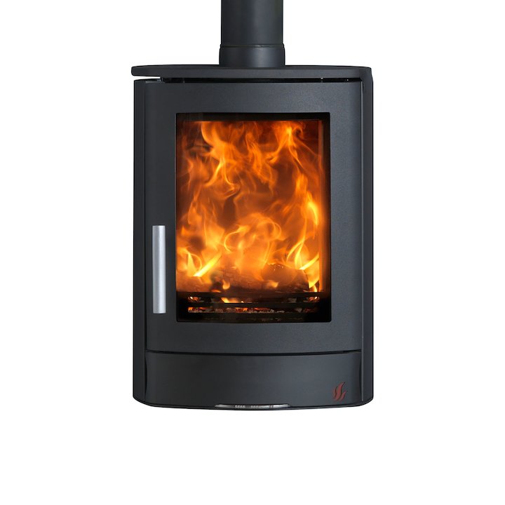 ACR Neo Wall Mounted Multifuel Stove Black Solid Sides - Black