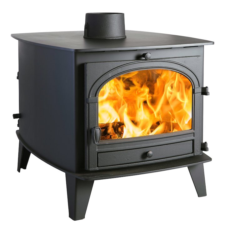 Parkray Consort 9 Double Sided Wood Stove - Double Depth Black Single Door - Black