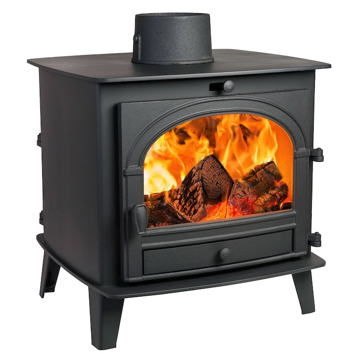 Parkray Consort 7 Double Sided Wood Stove Black Single Door - Black