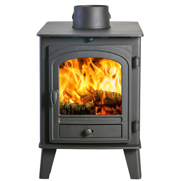 Parkray Consort 4 Double Sided Wood Stove Black Single Door - Black