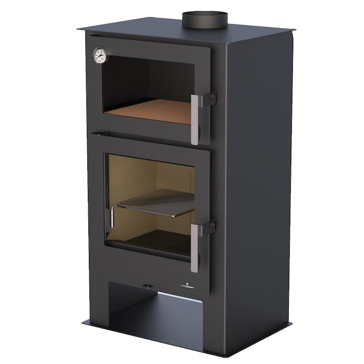 Bronpi Gijon-H Wood Cooking Stove - With Oven - Black