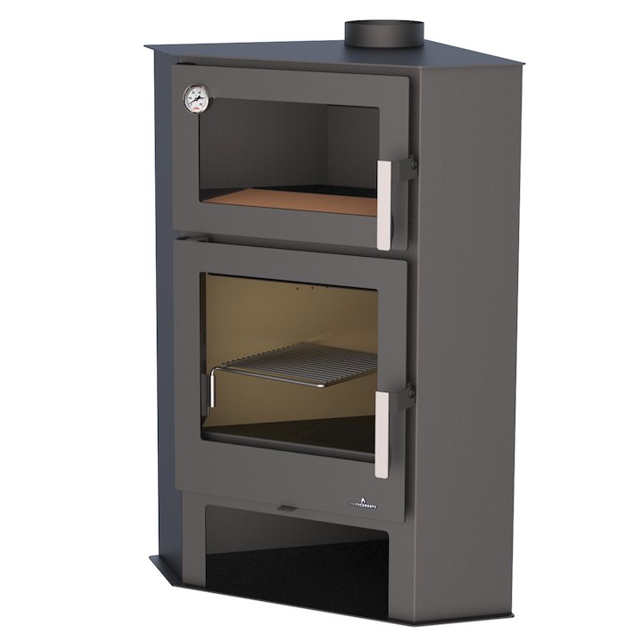 Bronpi Lerma-H Wood Cooking Stove - With Oven - Black