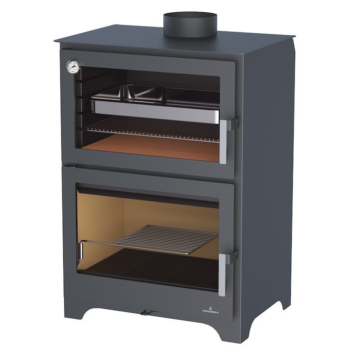 Bronpi Murano Wood Cooking Stove - With Oven - Black