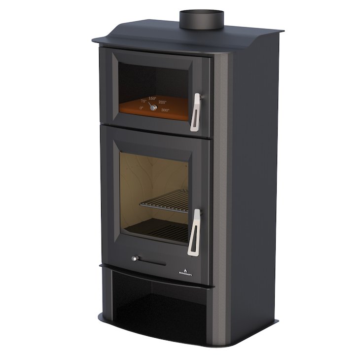 Bronpi Tudela Wood Stove - With Oven - Black