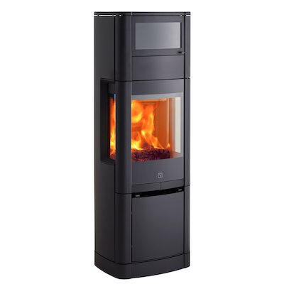 Scan 65 High Top Wood Cooking Stove - With Oven Black Side Glass Windows