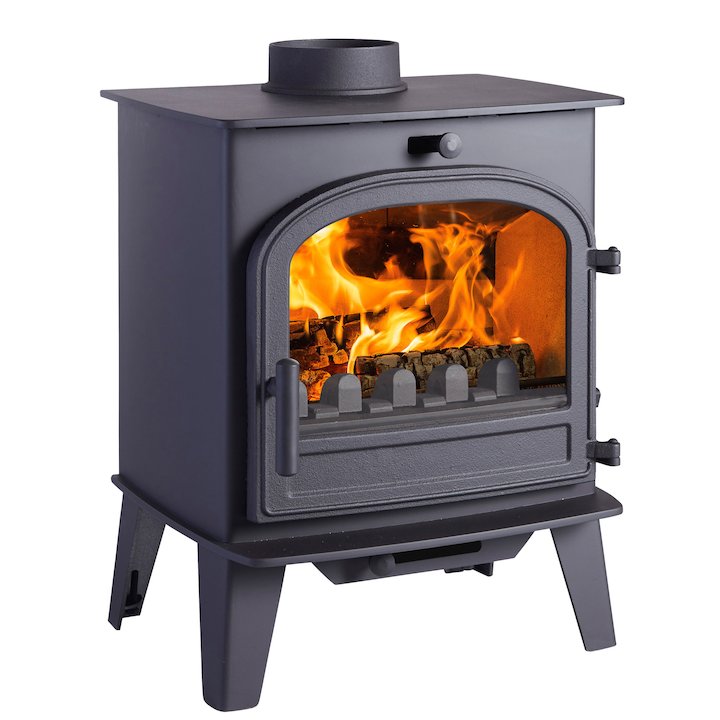 Cleanburn Lovenholm Multifuel Stove Black Single Door - Black