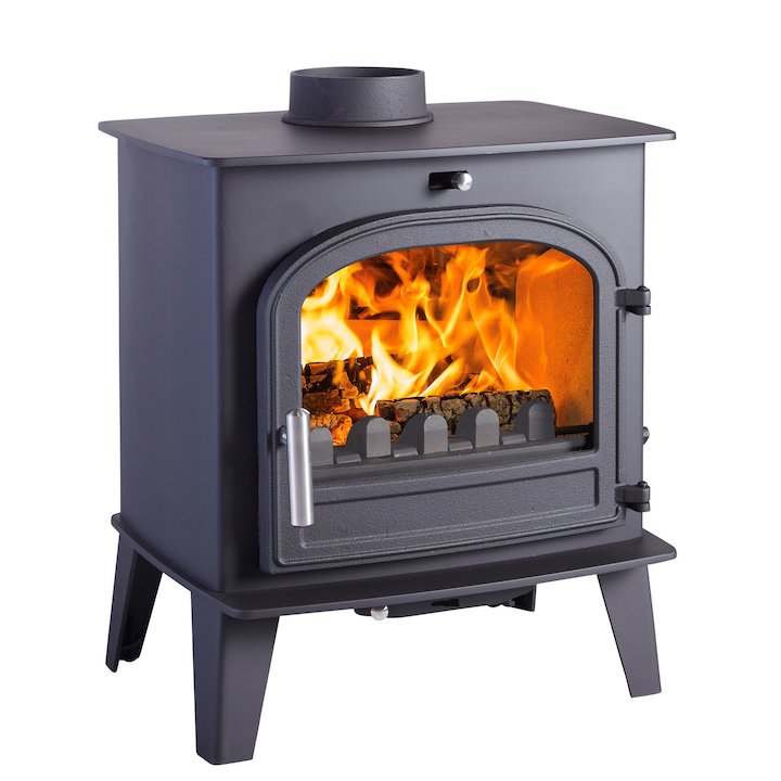 Cleanburn Norreskoven Multifuel Stove Black Single Door - Black