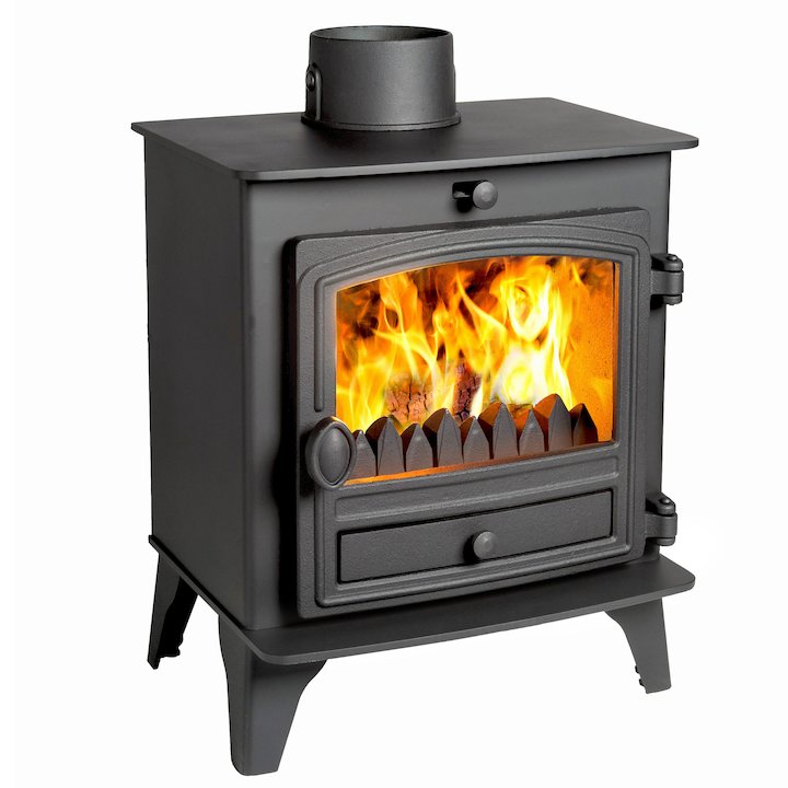 Hunter Herald 5 Compact Multifuel Stove Black Single Door - Black