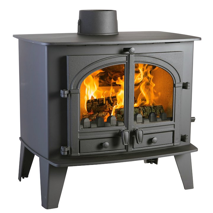 Parkray Consort 15 Multifuel Stove Black Double Doors - Black