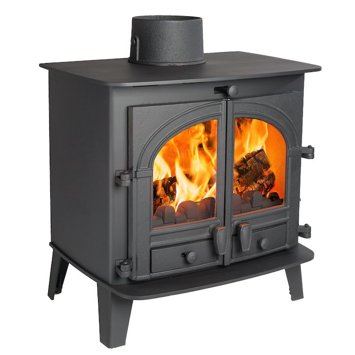Parkray Consort 7 Multifuel Stove Black Double Doors - Black
