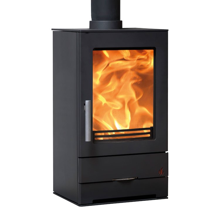 ACR Trinity Multifuel Stove Black Solid Sides - Black