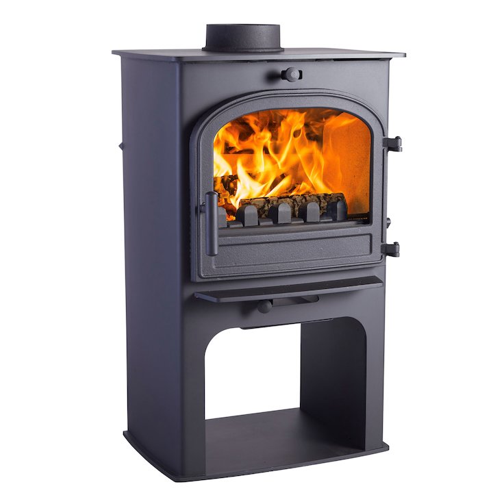 Cleanburn Lovenholm Logstore Multifuel Stove Black Single Door - Black
