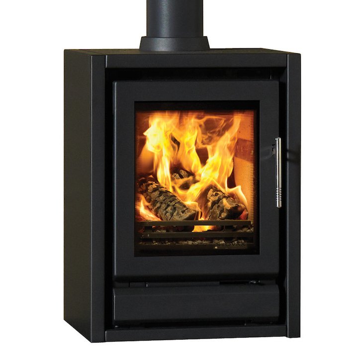 Riva F40 Cube Multifuel Stove - Midnight Black