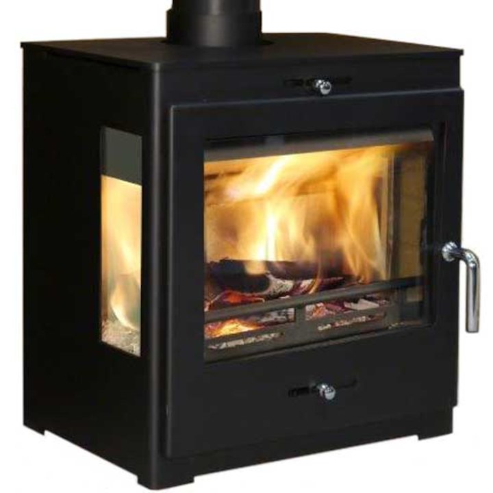 Pevex Bohemia X60 Cube Multifuel Stove Black Side Glass Windows - Black