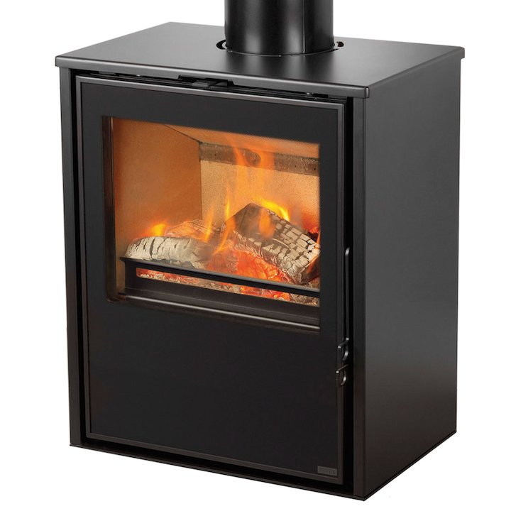 Pevex Serenity 50 Logstore Multifuel Stove Black Logstore with Door Ridiling Grate - Black