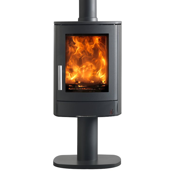 ACR Neo Pedestal Multifuel Stove Black Solid Sides - Black