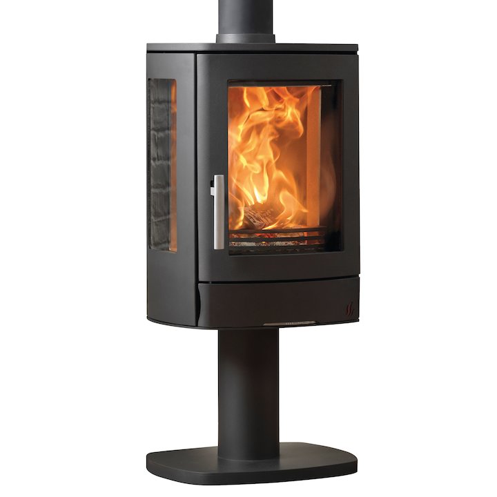 ACR Neo Pedestal Multifuel Stove Black Side Glass Windows - Black