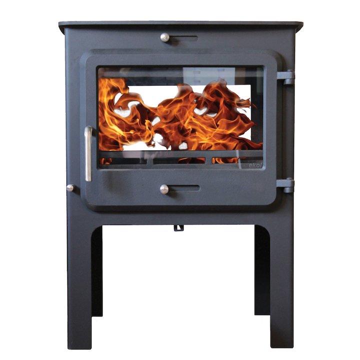 Ekol Clarity 12 Double Sided Logstore Multifuel Stove - Black