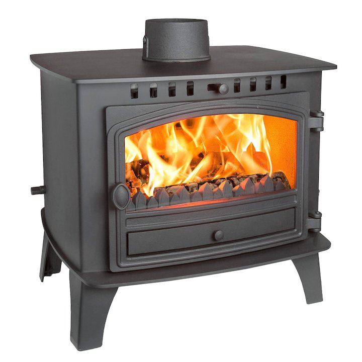 Hunter Herald 14 Double Sided FT Multifuel Stove Black Single Door - Black