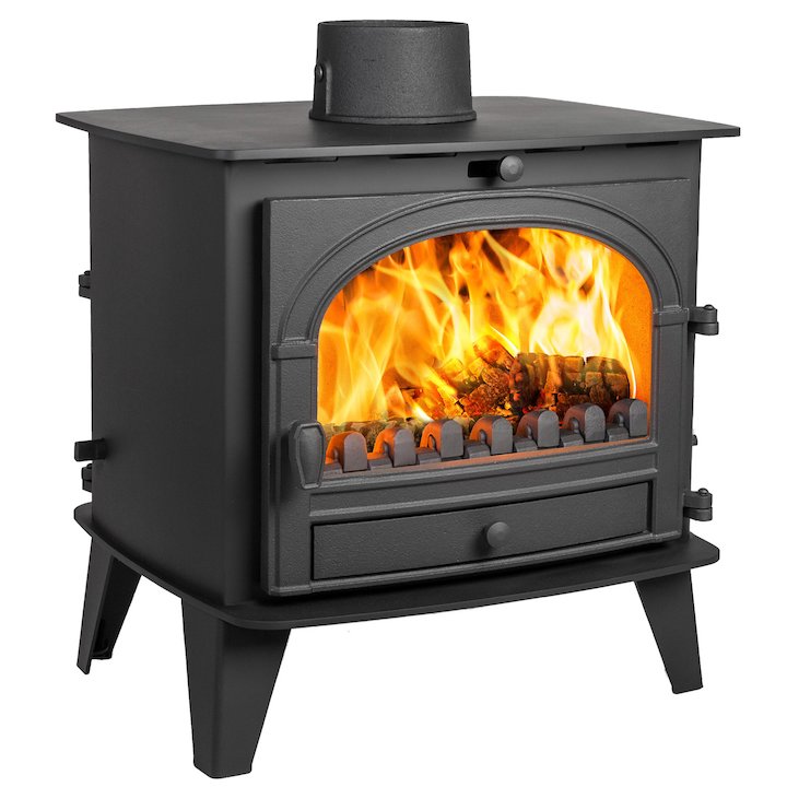 Parkray Consort 9 Double Sided Multifuel Stove Black Single Door - Black