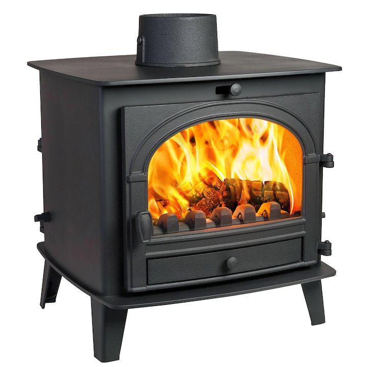 Parkray Consort 7 Double Sided Multifuel Stove Black Single Door - Black