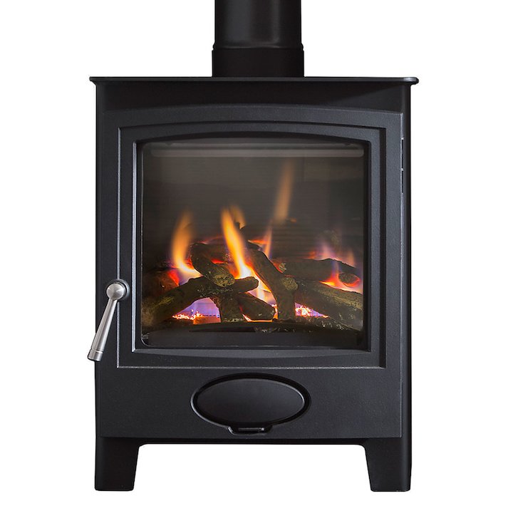 Arada Ecoburn Plus Conventional Flue Gas Stove - Midnight Black