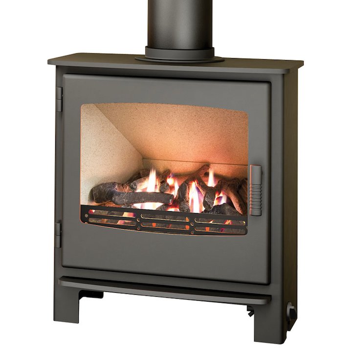 Broseley Evolution Desire/Ignite 7 Conventional Flue Gas Stove Black Natural Gas Steel Door - Black
