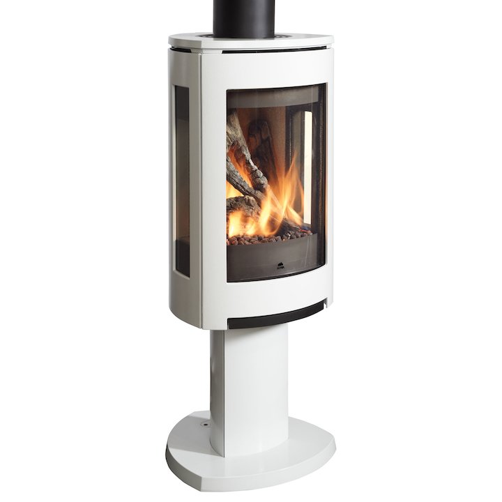 Jotul GF373 Balanced Flue Gas Stove Enamel White Natural Gas Manual Control - Enamel White