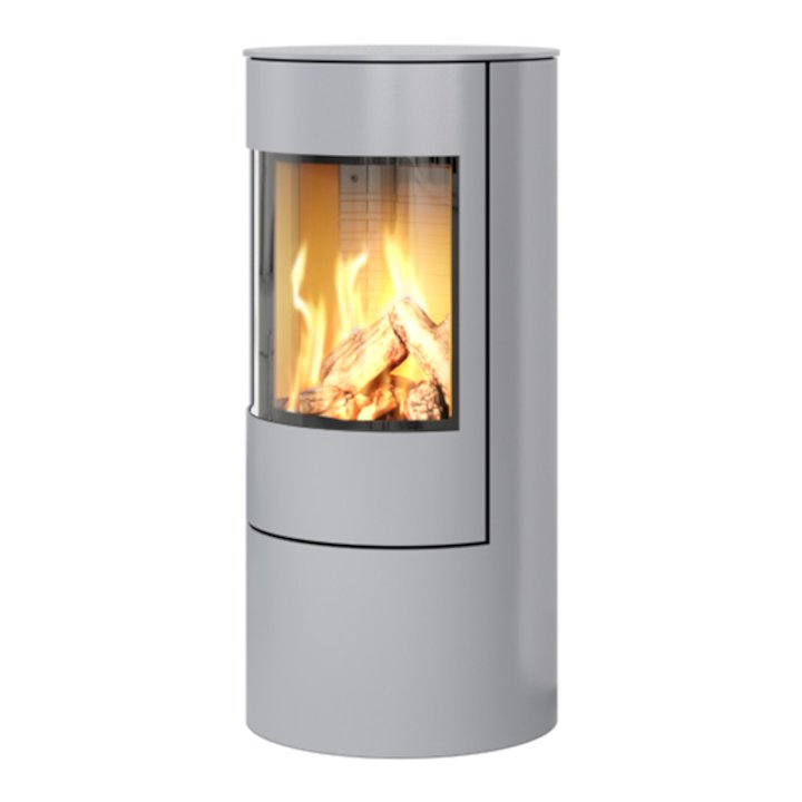 Rais Viva 100L Balanced Flue Gas Stove Silver Metal Framed Door Solid Sides - Silver Filigree