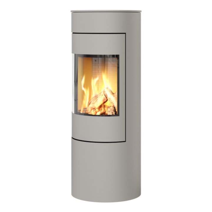 Rais Viva 120L Balanced Flue Gas Stove Nickel Metal Framed Door Solid Sides - Nickel