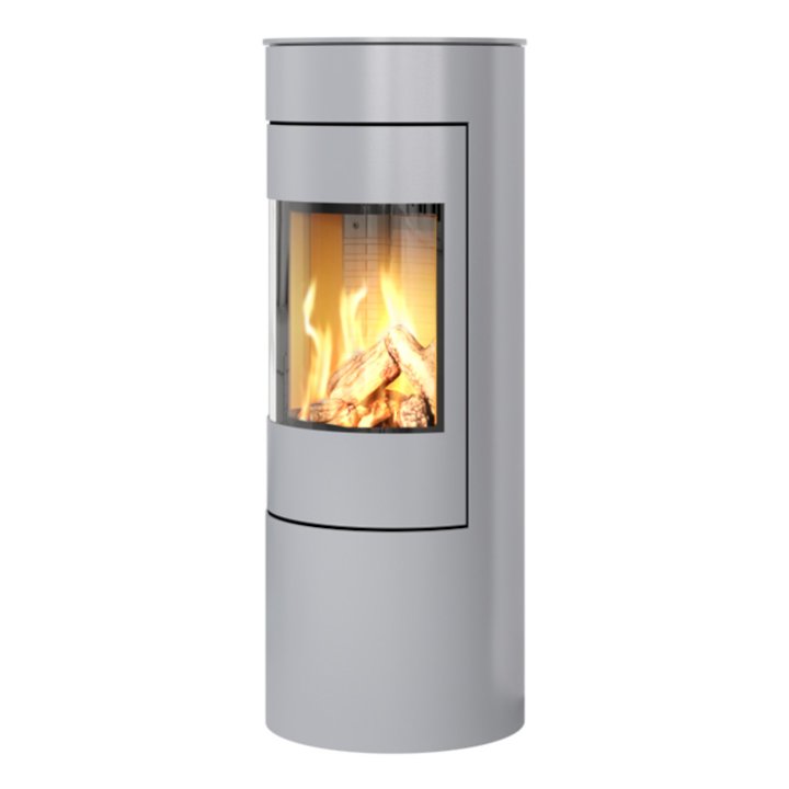 Rais Viva 120L Balanced Flue Gas Stove Silver Metal Framed Door Solid Sides - Silver Filigree