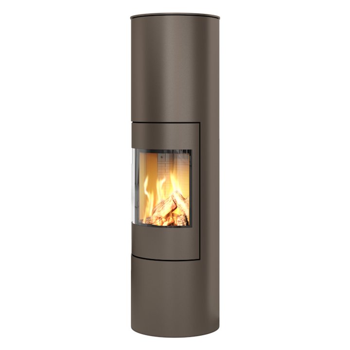 Rais Viva 160L Balanced Flue Gas Stove Mocha Metal Framed Door Solid Sides - Mocha