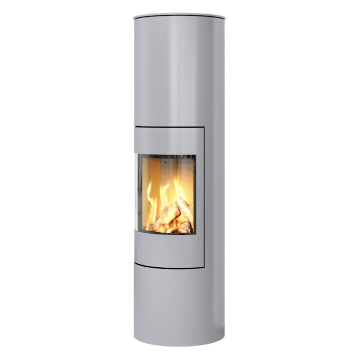 Rais Viva 160L Balanced Flue Gas Stove Silver Metal Framed Door Solid Sides - Silver Filigree