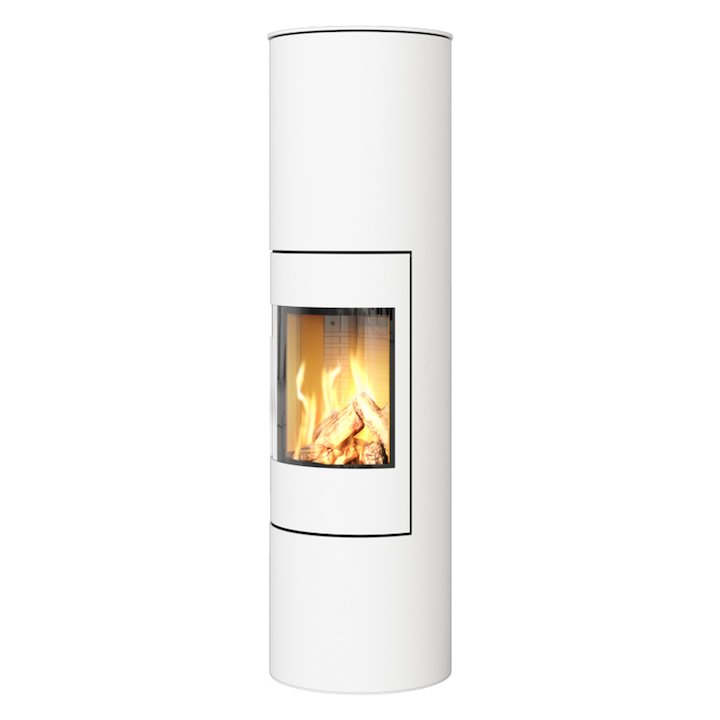 Rais Viva 160L Balanced Flue Gas Stove White Metal Framed Door Solid Sides - White
