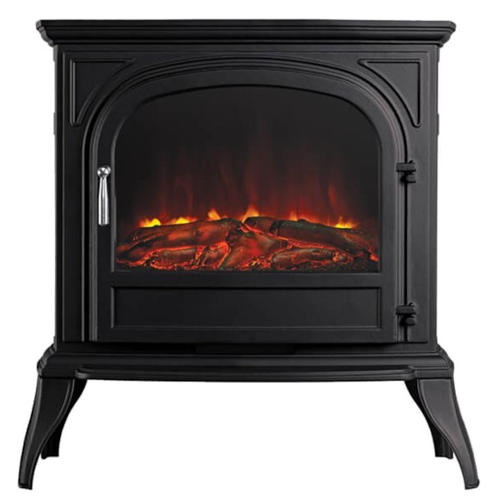 Ekofires 1250 Electric Stove Black Clear Glass Door - Black