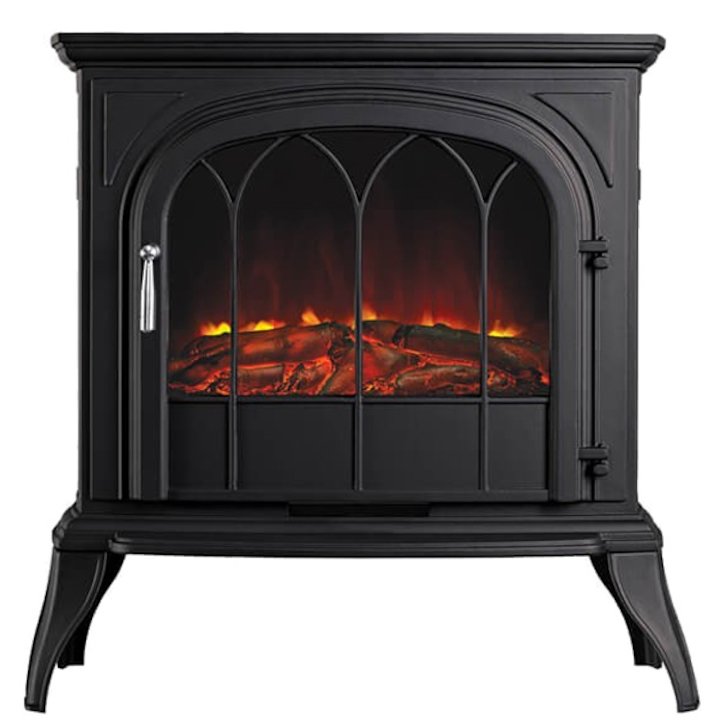 Ekofires 1250 Electric Stove Black Tracery Glass Door - Black