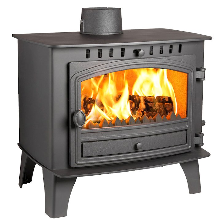 Hunter Herald 14 Multifuel Boiler Stove Black Single Door - Black