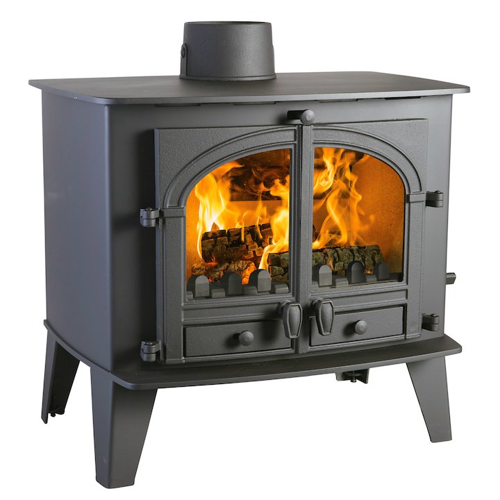 Parkray Consort 15 Multifuel Boiler Stove Black Double Doors - Black