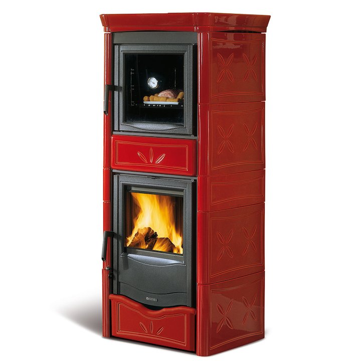 La Nordica Thermo Nicoletta Forno DSA Wood Boiler Stove - With Oven - Bordeaux