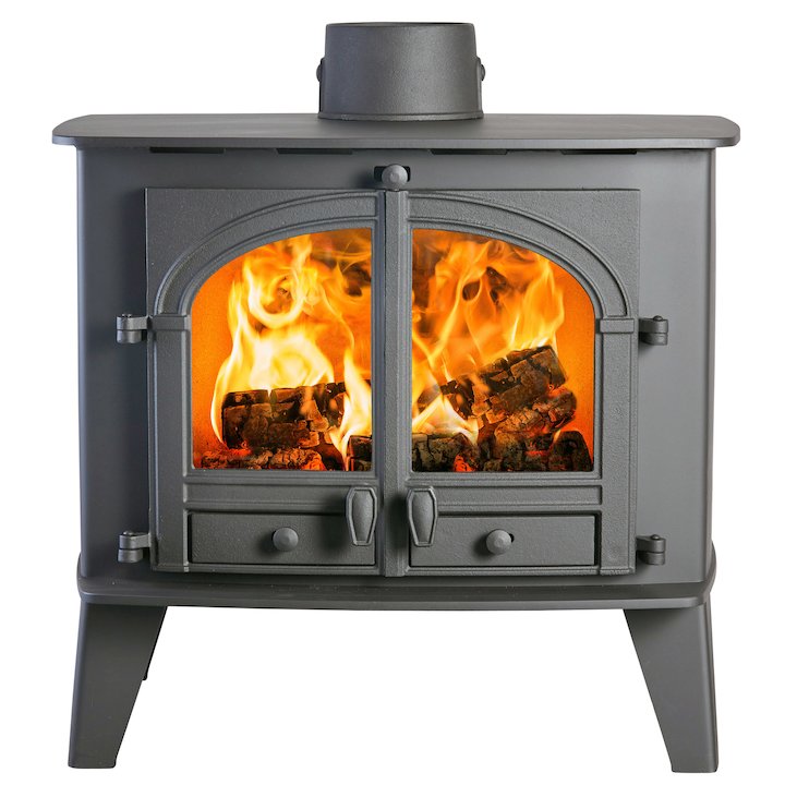Parkray Consort 15 Wood Boiler Stove Black Double Doors - Black