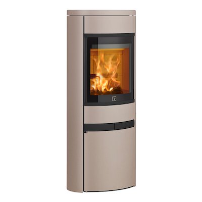 Scan 68 Cupboard Wood Stove Champagne Solid Sides Black Trim
