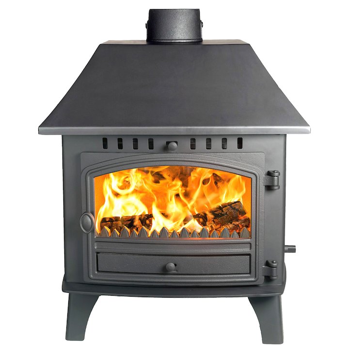 Hunter Herald 14 Double Sided LC Multifuel Stove Black Single Door - Black