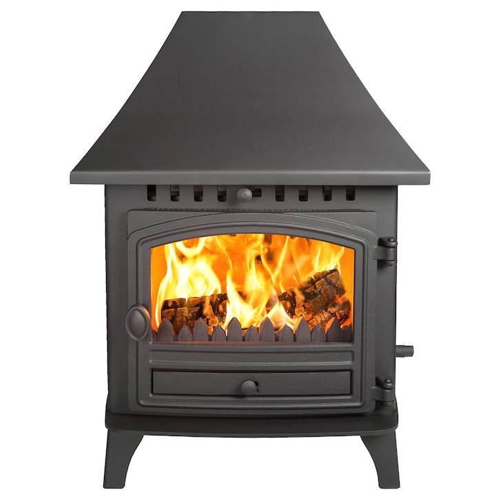 Hunter Herald 6 Double Sided HC Wood Stove Black Single Door - Black