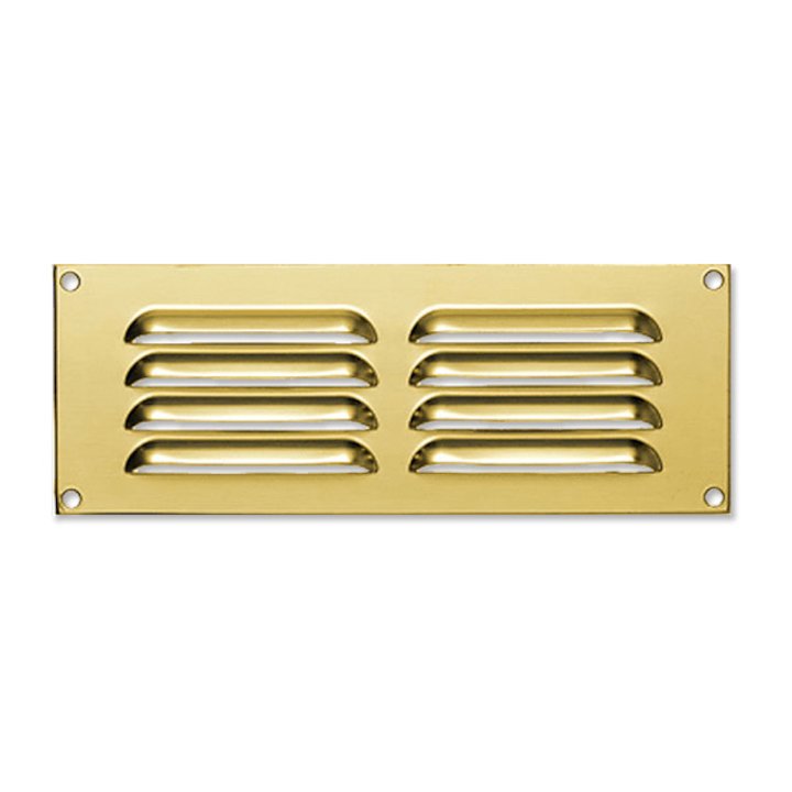 Stovax 24 Louvered Fixed Convection Air Grill - Brass