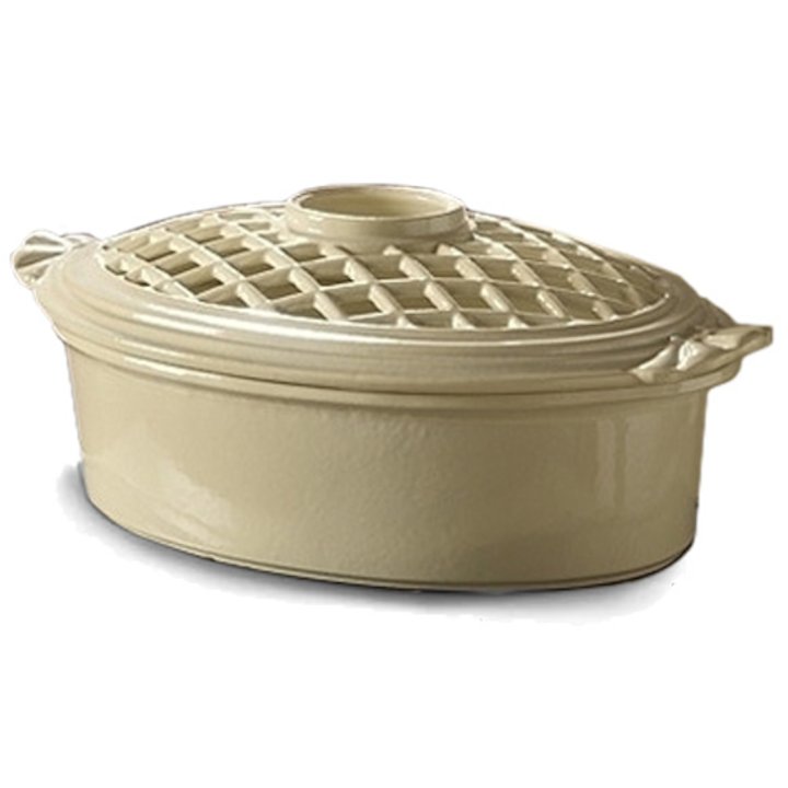 Vermont Stovetop Cast-Iron Steamer - Enamel Biscuit