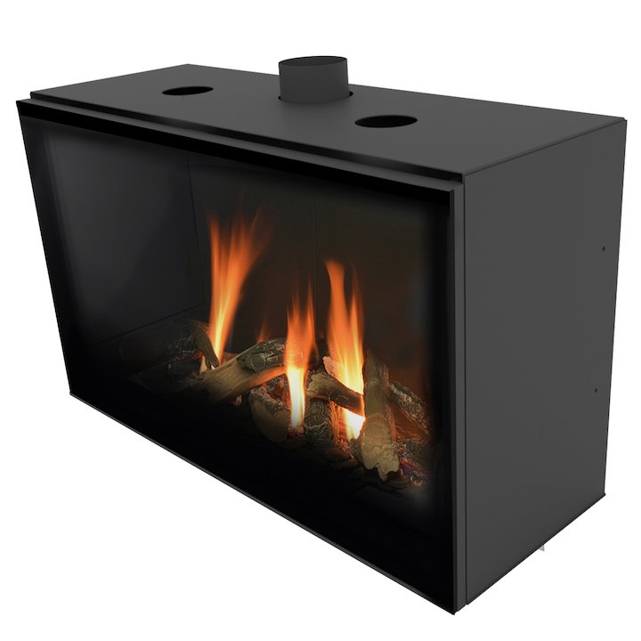 Planika Versal 900 Conventional Flue Gas Fire - Black