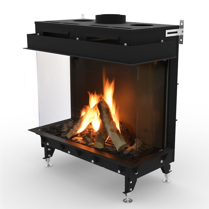 Planika Monroe 900 Balanced Flue Built-In Gas Fire - Three Sided - Black