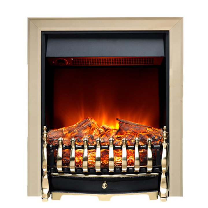 Burley Leighfield Electric Fire - Brass