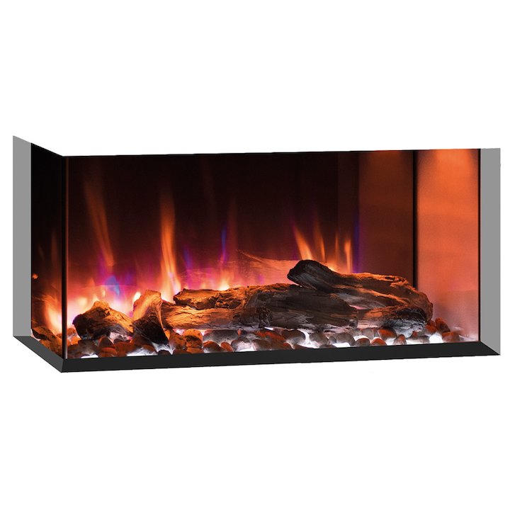 Gazco eReflex 70w Built-In Electric Fire - Corner/Three Sided - Black
